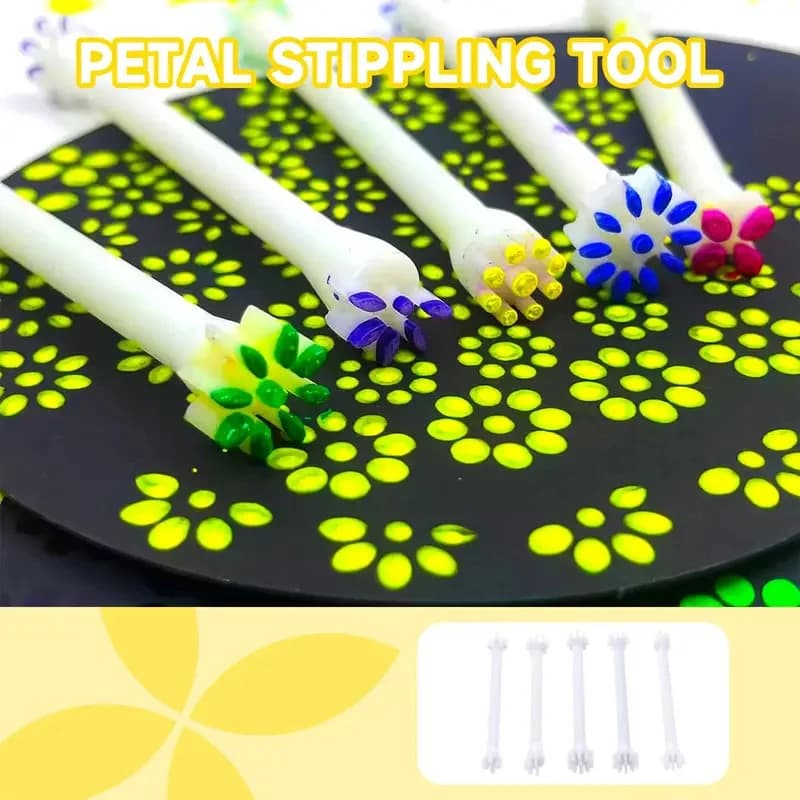 Set of Tools for Floral Dotting, Point Painting Pens, Embossing Instruments, Artistic Stamping Pens, Tear Graffiti, Floral Patterns, Butterflies, Moon
