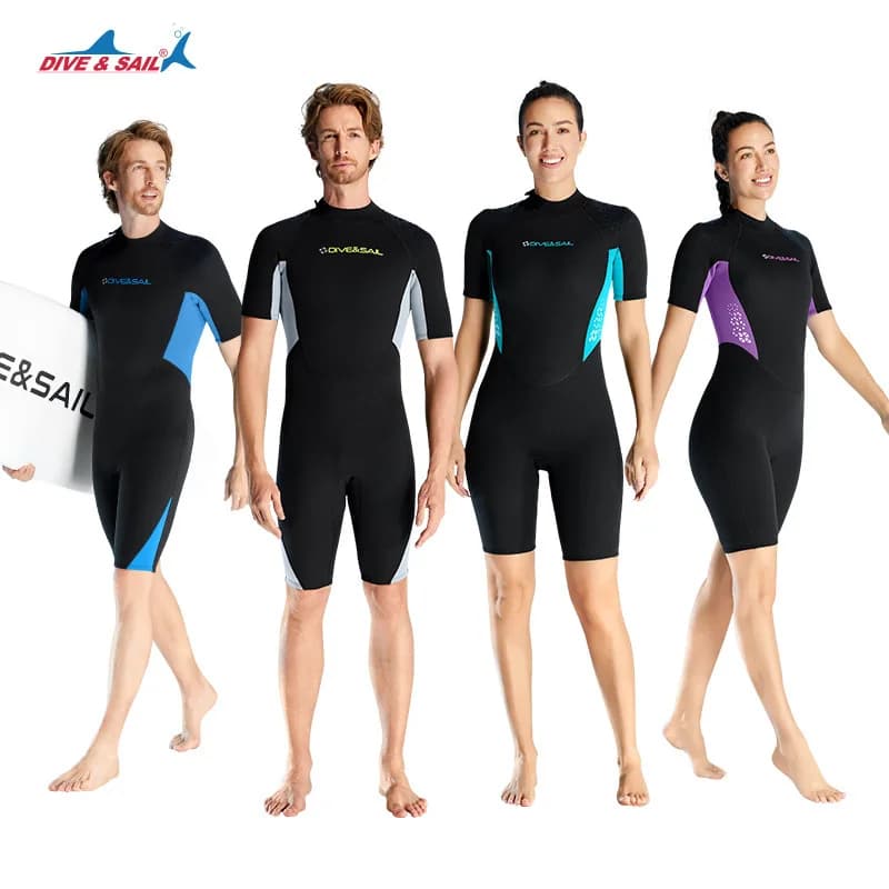 Muta da sub 2024 Muta da 1,5 mm monopezzo a maniche corte, muta da sub calda e resistente al freddo, costume da bagno invernale per snorkeling e surf
