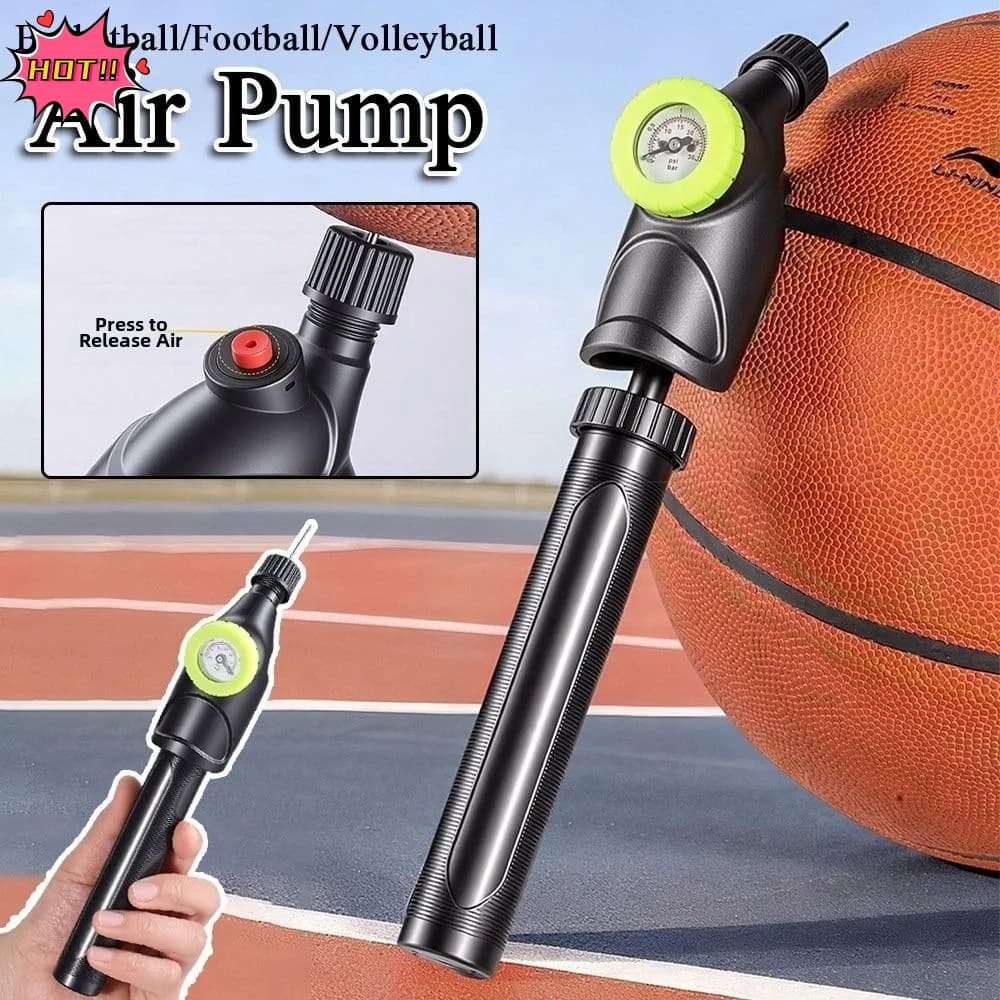 Nuova Pompa per Palloni con Manometro e Asta di Pressione per Calcio e Pallavolo