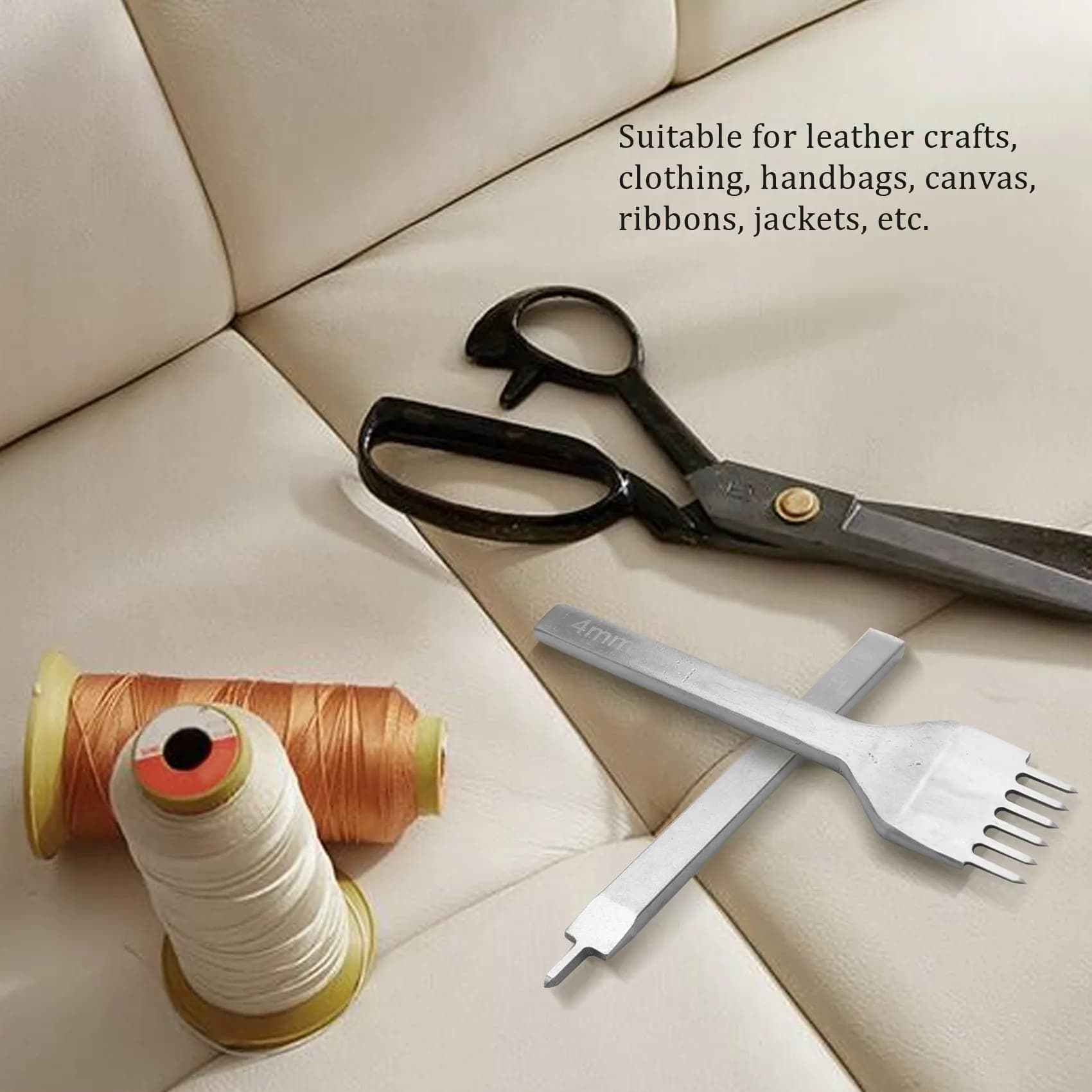 BAAR-Leather Stitching Chisel Set, Lacing Stitching Punch, Stitching Groover Beveler And Sewing Needles, Leather Crafts Tool