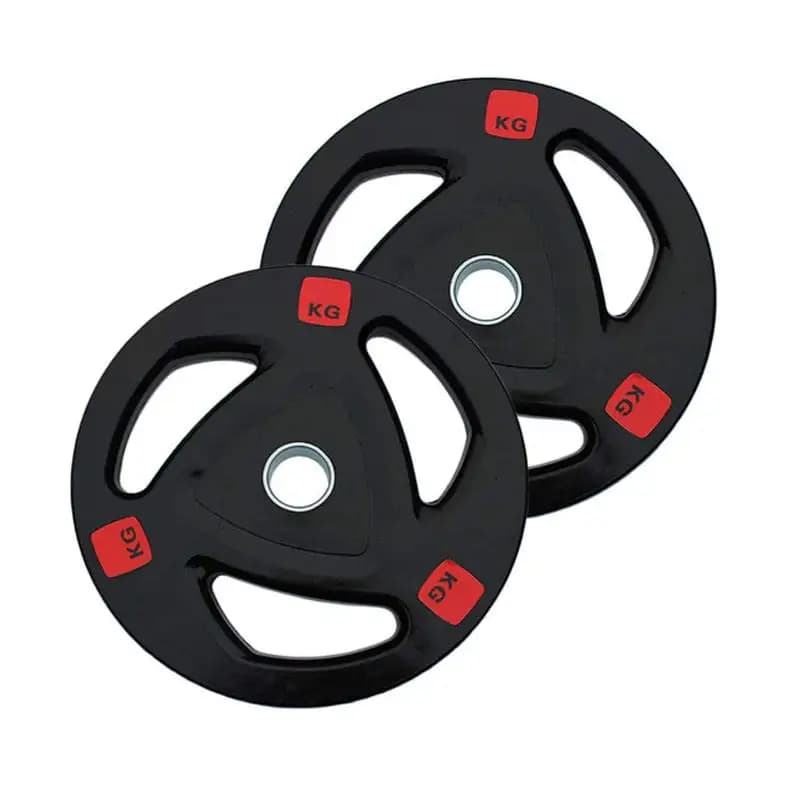 Custom Logo 5 kg 10 kg 15 kg 20 kg 25 kg Weight plates Rubber coated balance plate Three handles cast iron weight plate