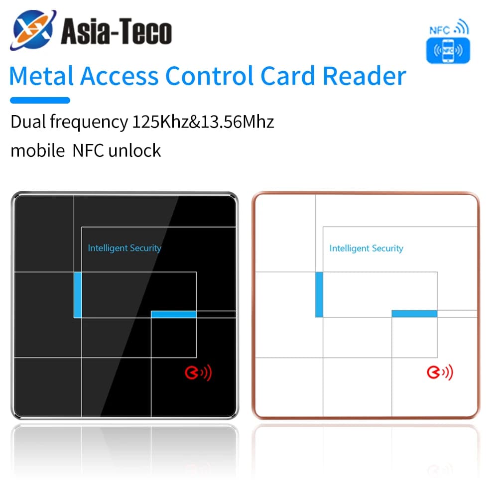 Porta Rfid 13.56 MHz Dual Band Wiegand Slave Reader Smart Card Mobile Nfc Reader pannello metallico Ultra sottile per Controller di accesso WG