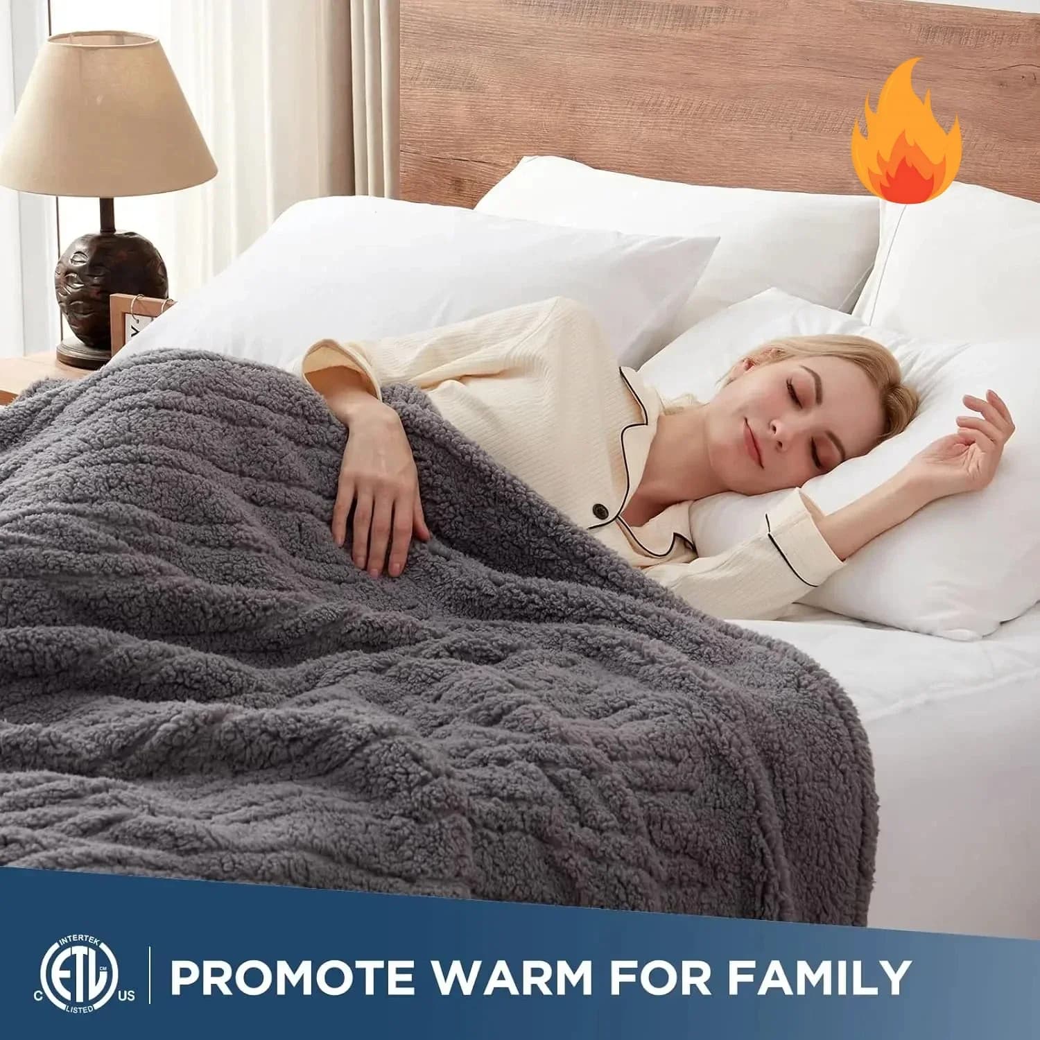 Coperta Elettrica King Size, Morbida Coperta Riscaldata in Peluche Sherpa con 10 Livelli di Riscaldamento e Spegnimento Automatico da 1 a 12 Ore, Lavabile in Lavatrice