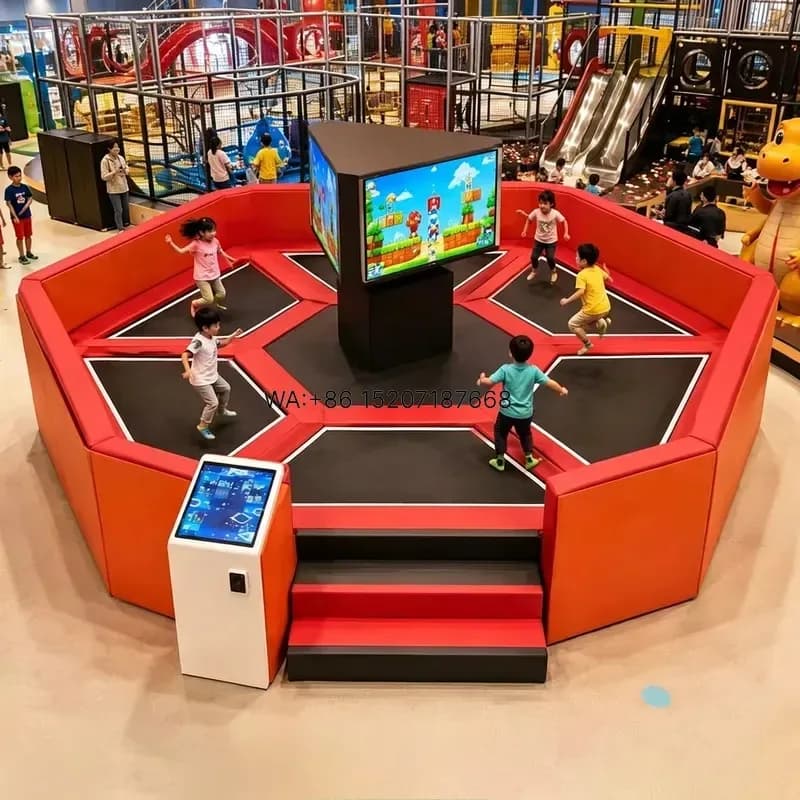 Wmwmnu for InteraGame MultiJump Interactive Screen Trampoline Game Auto Scoring Multiplayer PK Bounce Party Arcade for