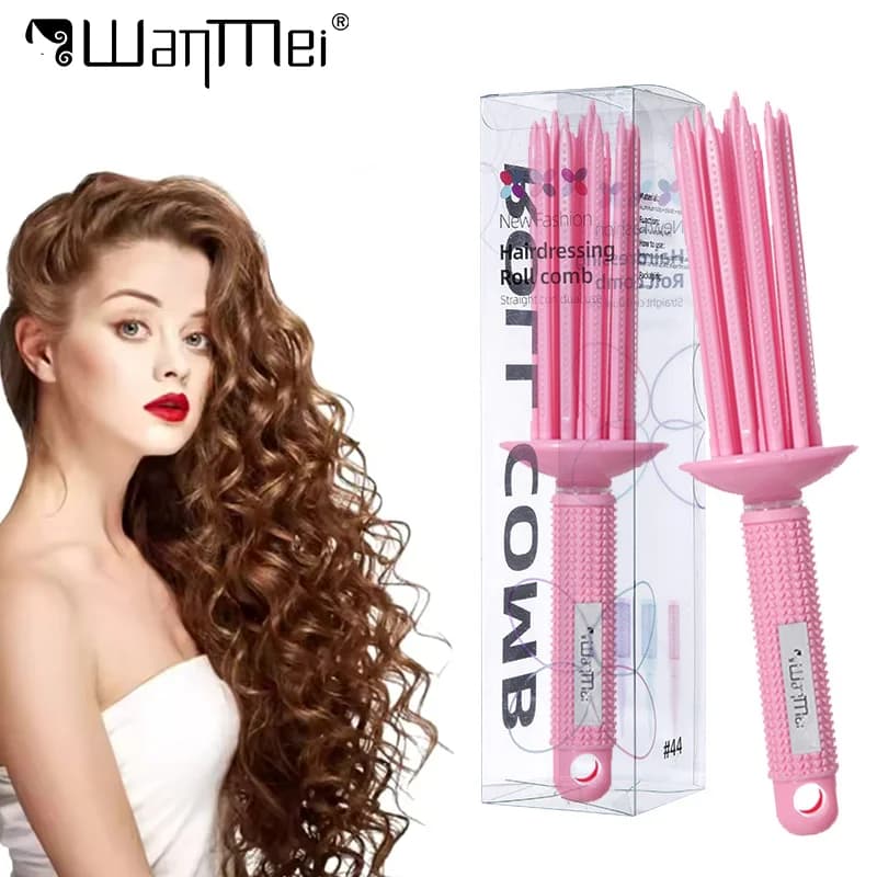 1 pc Volumizing Brush for Hair with Anti-slip Handle, Heatless Roller for Ricci Hairstyles, Professional Salon Tool