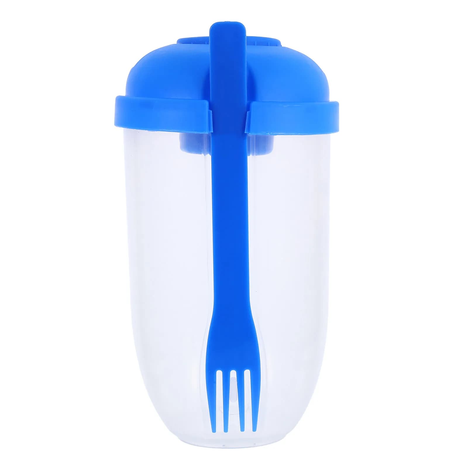 Contenitore per Insalata Blu con Coperchio Antisgocciolamento e Forchetta, Portatile per Colazione, Frutta Fresca, Verdura, Preparazione Pasti, Contenitore per Pranzo