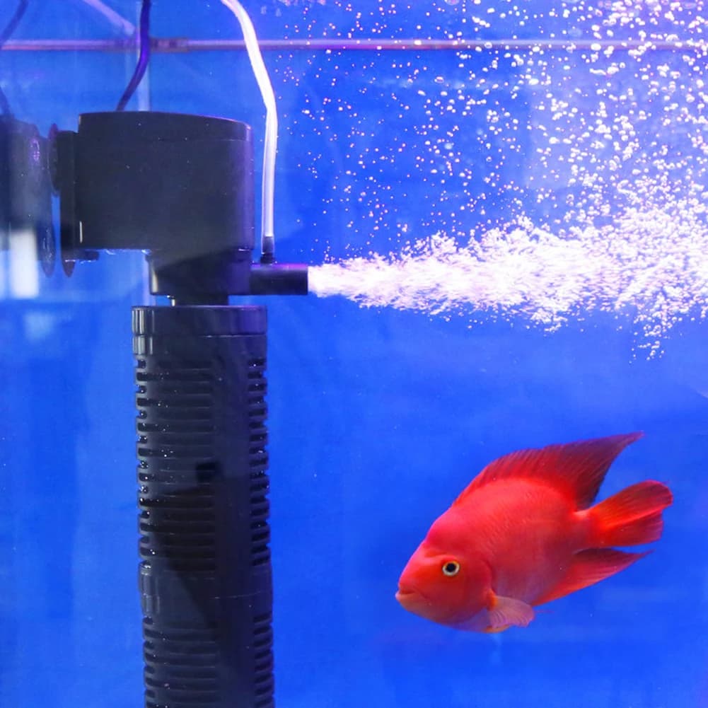 Filtro Interno per Acquario 3 in 1 EU, Mini Purificatore d'Acqua Impermeabile, Pompa d'Aria Sommergibile per Acquario