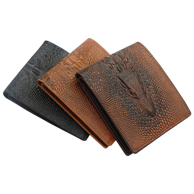 Portafoglio da uomo nuovo stile corto modello coccodrillo moda business multi-carta portafoglio in PU copertina sul passaporto pochette da uomo