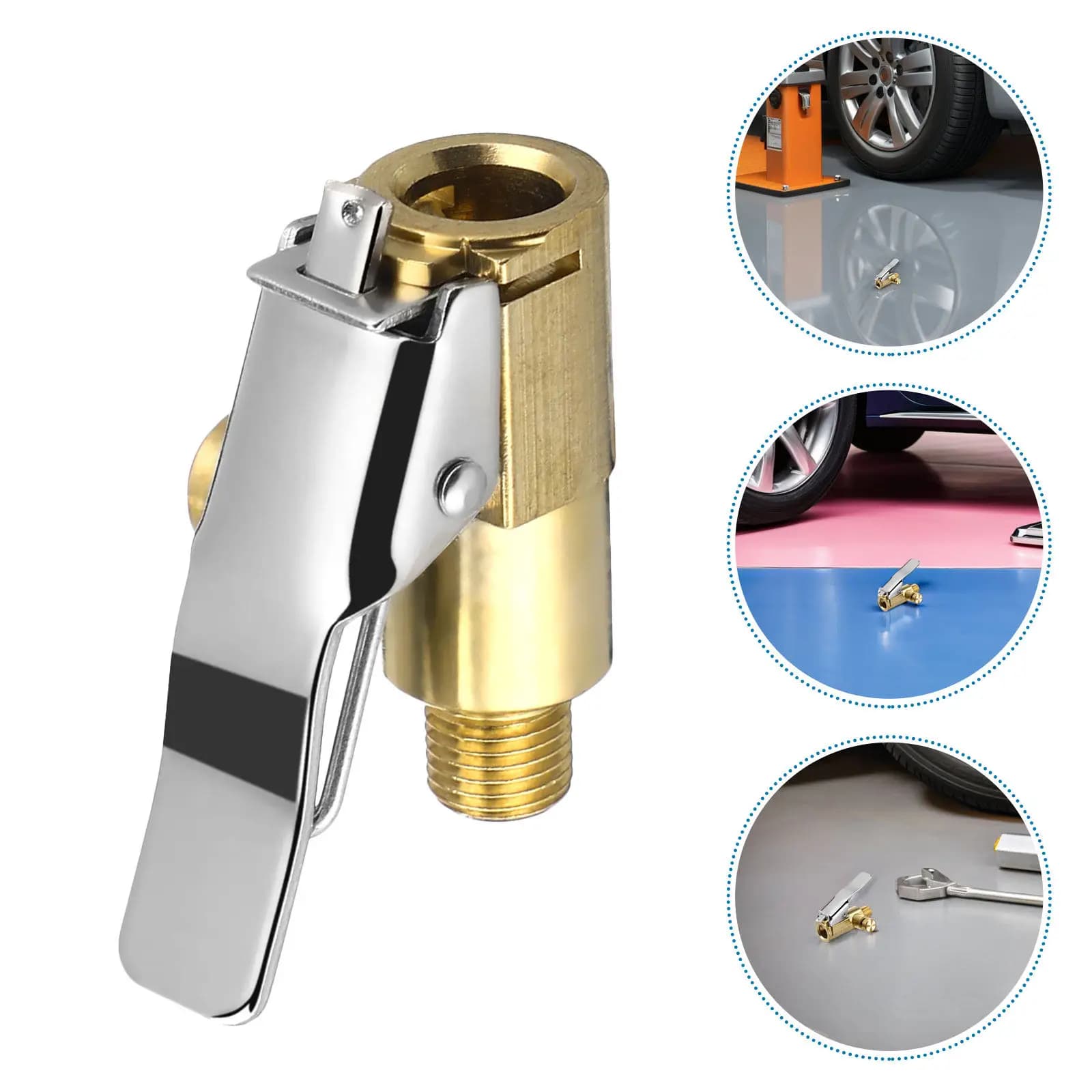 Set di 4 Ugelli Gonfiabili a Sgancio Rapido per Pneumatici Auto, Bici, Moto - Robusti e con Blocco di Sicurezza