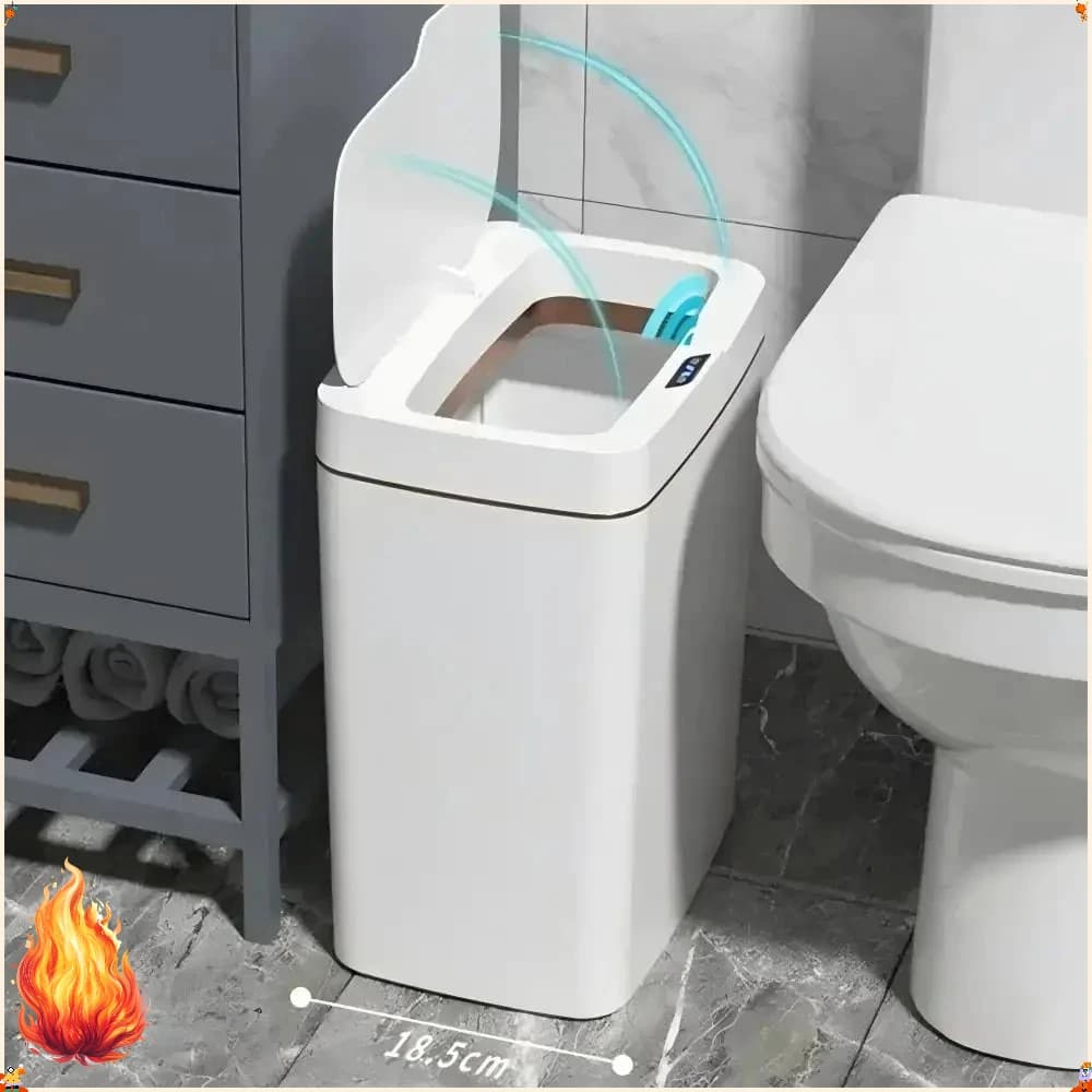 15L Automatic Sensor Trash Can Contactless Smart Waste Bin Modern Household Garbage Container For Bathroom Kitchen Indoor Home