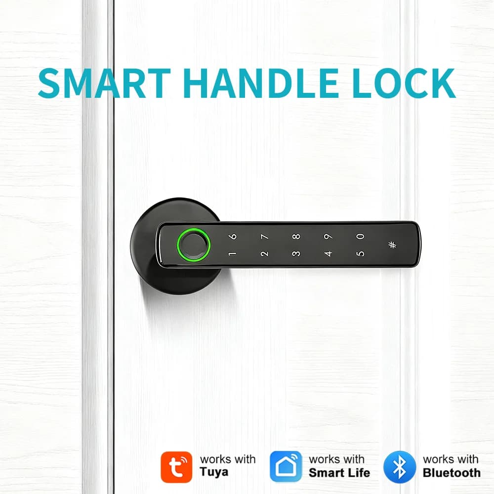 Serratura Elettronica con Impronta Digitale Bluetooth Tuya, Sistema di Blocco Intelligente per la Sicurezza Domestica, Dispositivi Smart Home