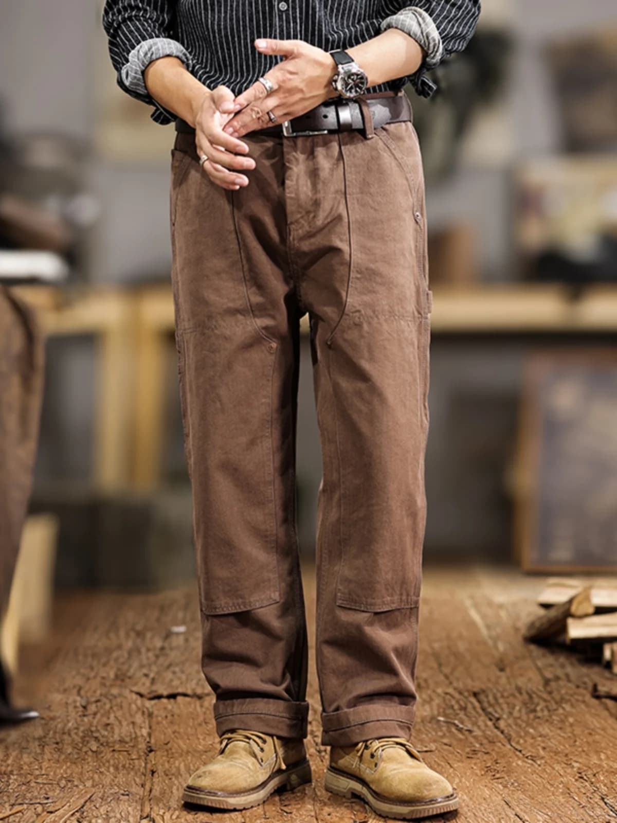 American Retro Heavyweight Men's Jeans Spring Autumn Casual Loose Straight Workwear Long Pants Youth Trendy Wear Resistant