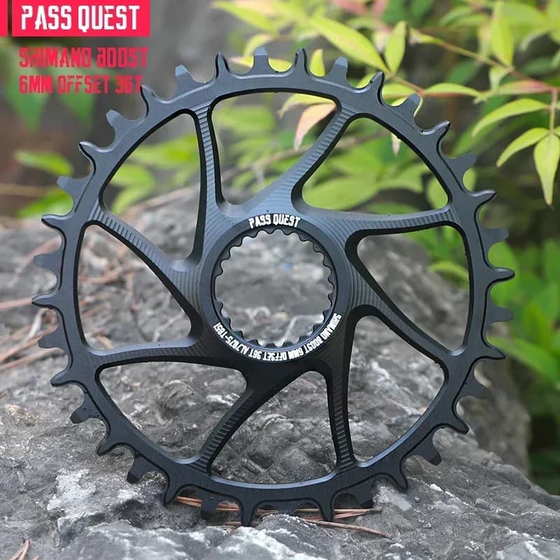 PASS QUEST 3mm 6mm Offset Bike Corona 28T 38T MTB Narrow Wide Ruota di catena della bicicletta per Deore Xt M7100 M8100 M9100 12S Guarnitura