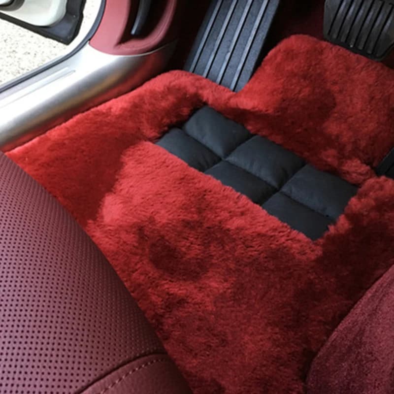 100% thick 35 mm pure wool car mats, made with needle-punched technology, complete set, waterproof, dustproof, anti-slip, easy to clean.