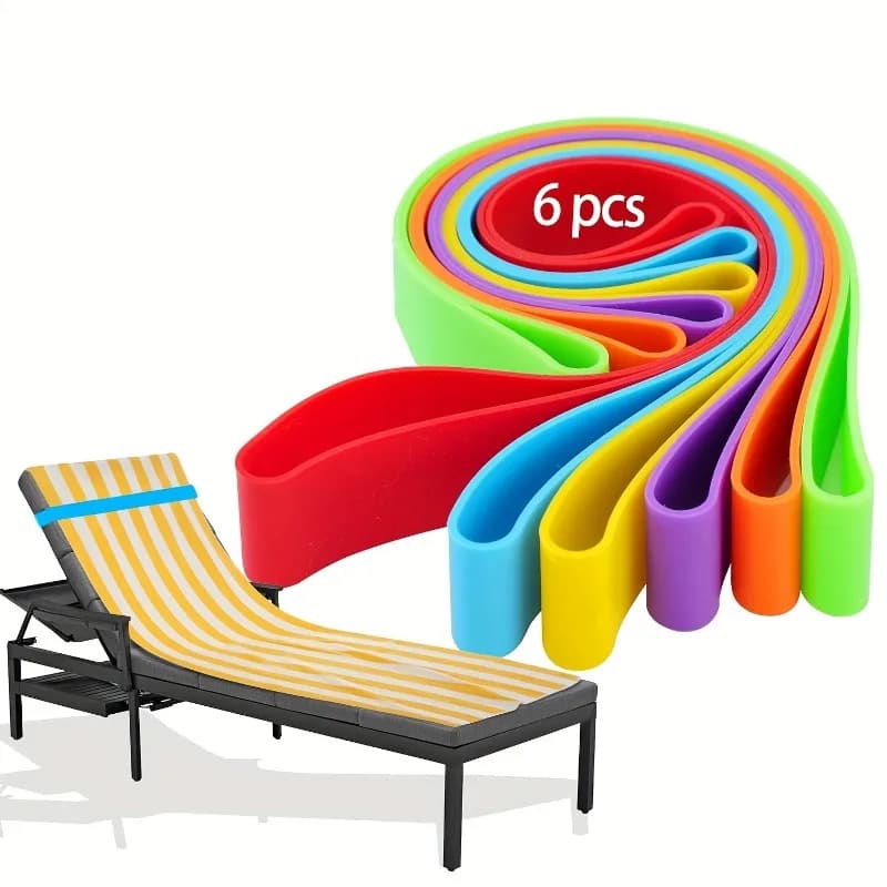 6 Pezzi Cinghie di Fissaggio per Asciugamani da Spiaggia e Piscina, Design Multi-Corda in Nylon, Essenziali per Crociere e Viaggi all'Aperto