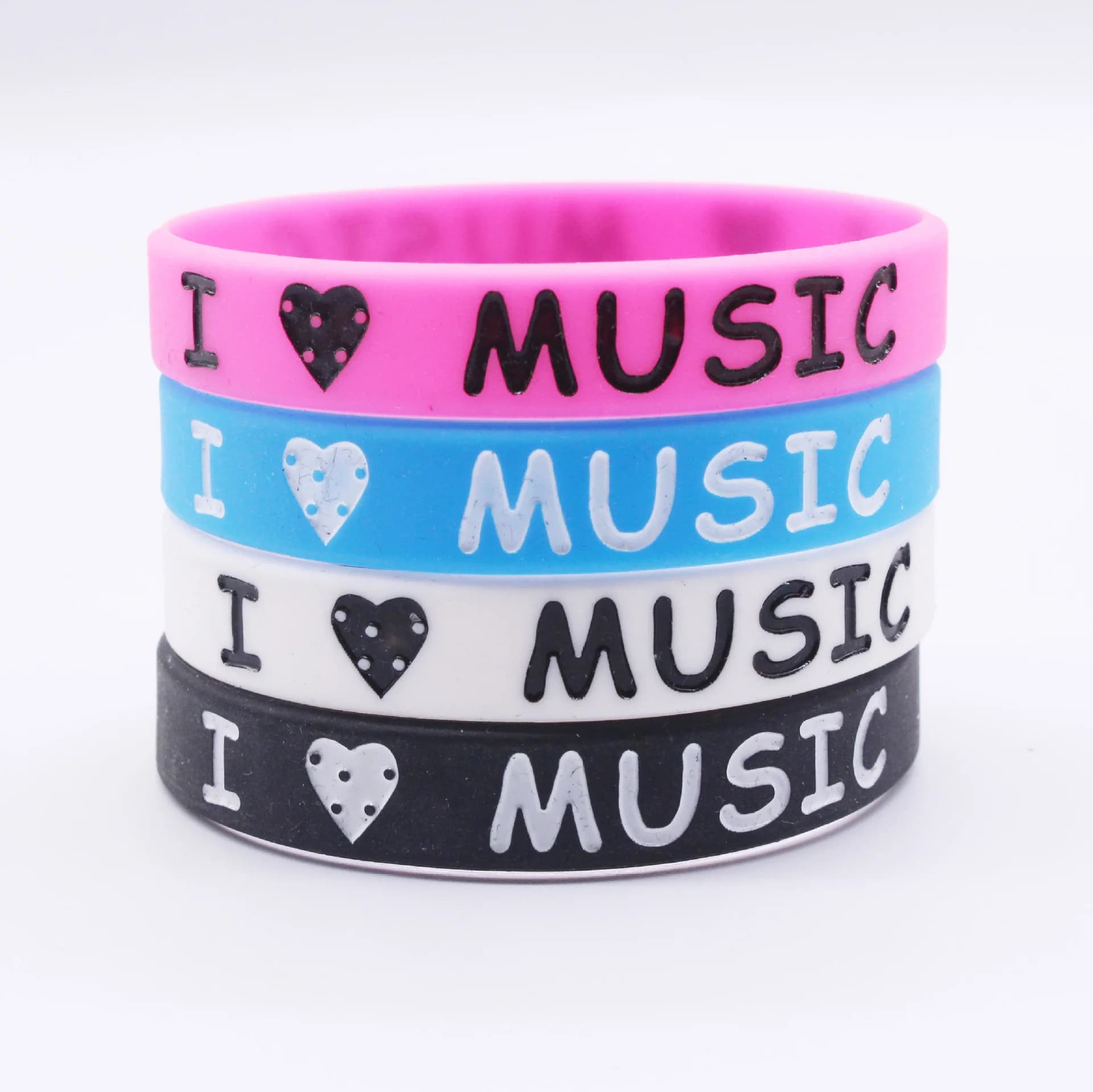 Bracciale in gomma Bracciale moda regolabile Bracciale in silicone Polsino musicale in gomma per accessori da concerto Appassionati di musica rock