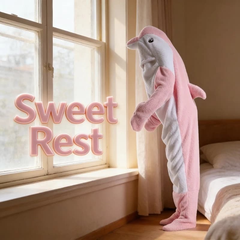 Wearable Cover for Children, New Animal Shape Pyjamas in Flannel, Dolphin Pijama Set