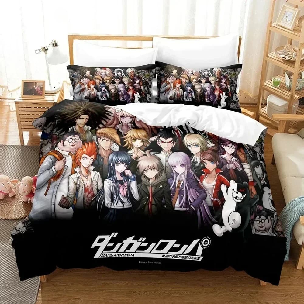 Moda 3DThe Danganronpa Set biancheria da letto Set letto stampato con federa Copripiumino morbido Queen King Size Biancheria da letto Casa