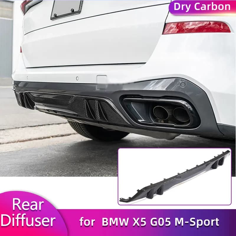 Prepreg Dry Carbon Rear Bumper Diffuser Lip Spoiler for BMW X5 G05 M-Sport 2019-2022 Car Racing Rear Apron Lip Guard Body Kit