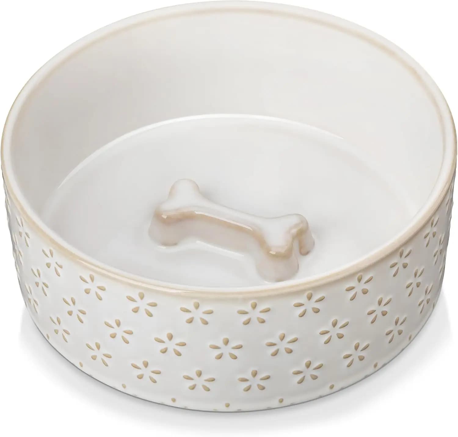 Ciotola in Ceramica per Cani, 3,5 Tazze o 32oz, per Cibo e Acqua, Adatta a Razze Medie, Lavabile in Lavastoviglie e Utilizzabile nel Microonde, Five-Leaf G
