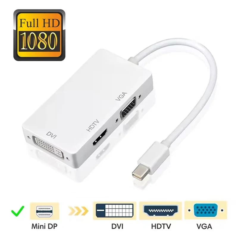 Thunderbolt 3 in 1 Mini Display Port DP maschio a HDMI convertitore adattatore VGA DVI femmina compatibile per iMac Apple MacBook Pro Air