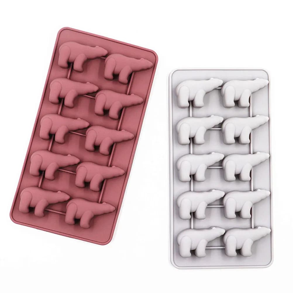 Stampo in Silicone a Forma di Orso Polare per Cubetti di Ghiaccio, 10 Scomparti, Vassoio Fai-da-Te per Caramelle, Ganache, Caramello, Strumento Essenziale per la Cucina