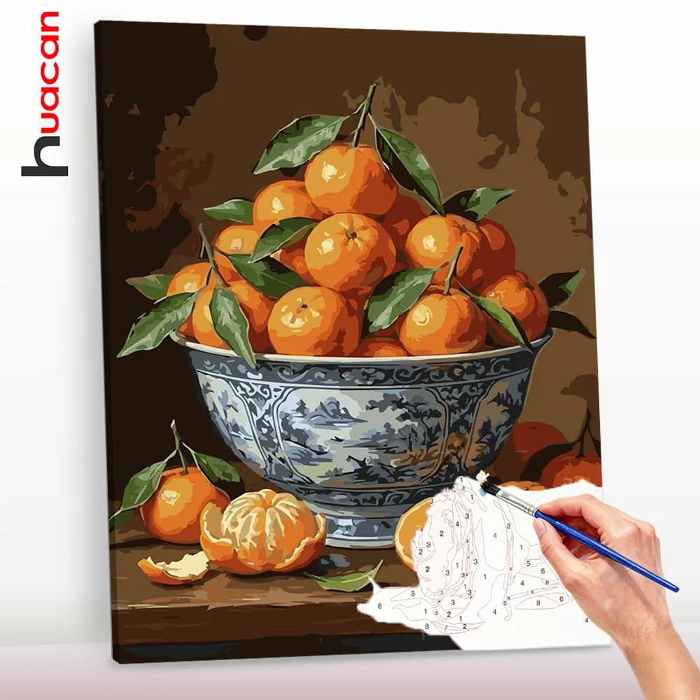 Huacan DIY Paint By Numbers Oranges Oil Painting By Number New Arrivals Art Handmade Gift Home Decoration