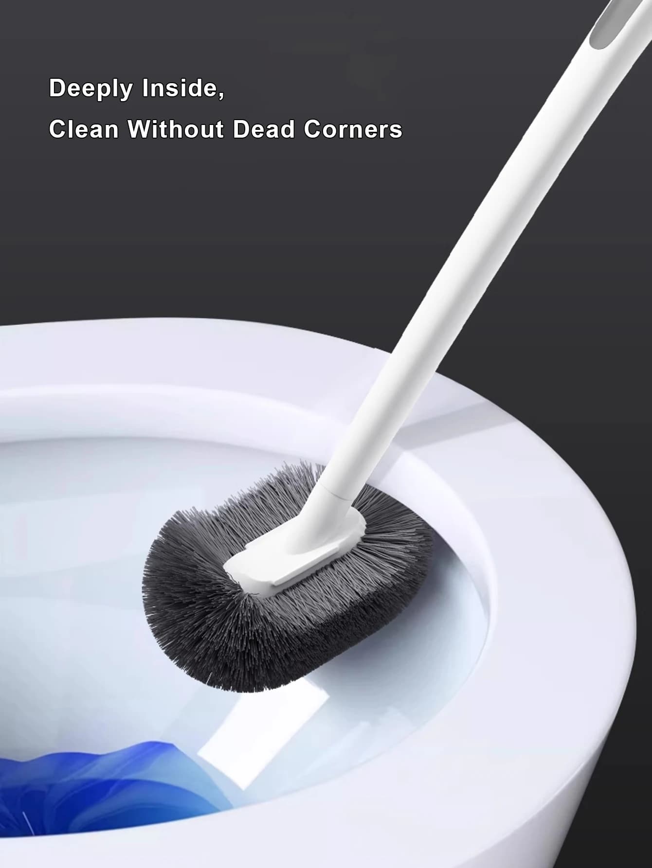 1/2pcs Household Toilet Brush With No Dead Corners, Wall Mounted Long Handle Toilet Special Cleaning Squatting Brush