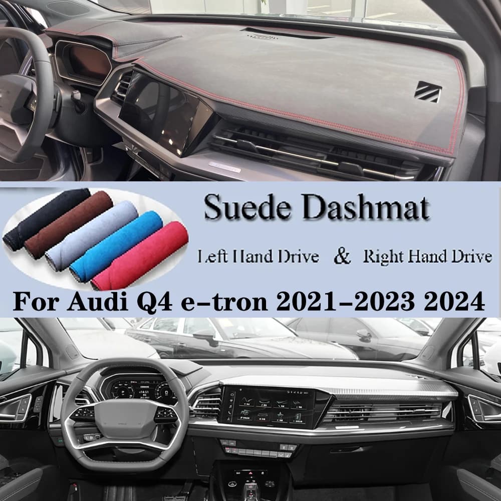Per Audi Q4 e-tron 2021 2022 2023 2024 S-line Pelle scamosciata Dash Zerbino Dash Zerbino Copertura Cruscotto Pad Proteggi Tappeto Accessori auto