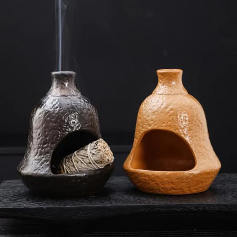 Ceramic Aromatherapy Burner Pau Santo White Sage Stick Incense Holder Indoor Fragrance Censer Home Decor