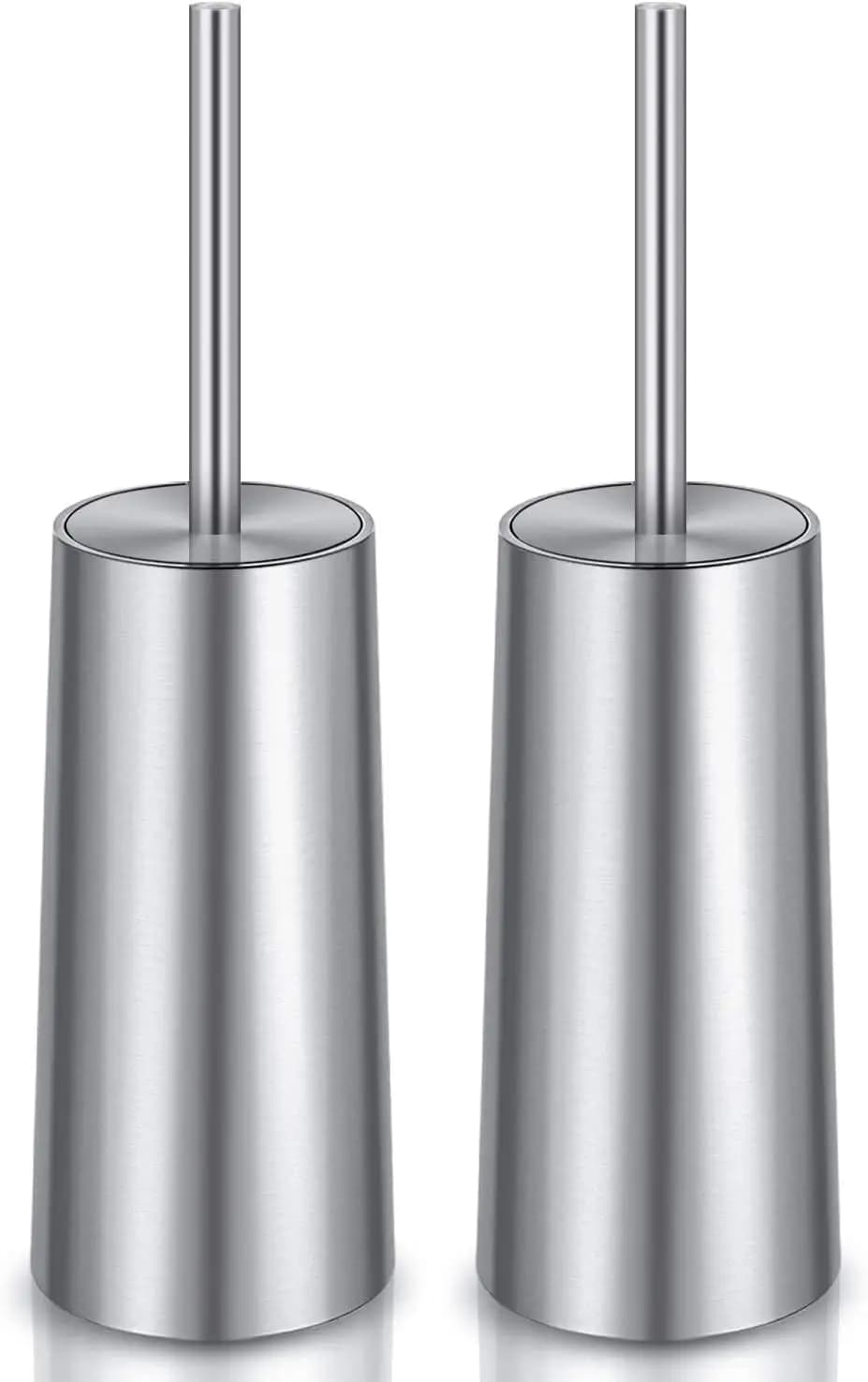 Set Spazzola per WC con Supporto, 2 Pezzi, in Acciaio Inossidabile, Design Antiruggine e Facile Montaggio per Bagno