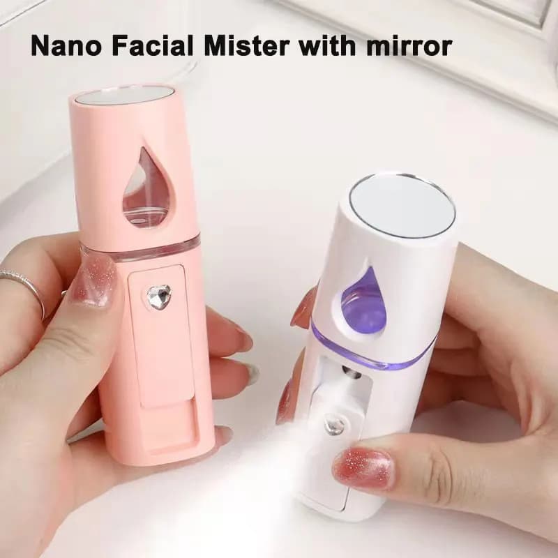 Mini Facial Nebulizer Hydrating Steamer Portable Air Humidifier 20ml Fine Mist Skin Firming Beauty Device 1/3 Pieces Pack