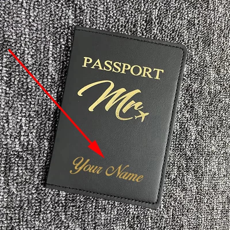 New Personalised Passport Cover with Names Couple Travel Wedding Gift Covers Card Holder Travel Cases Accessories