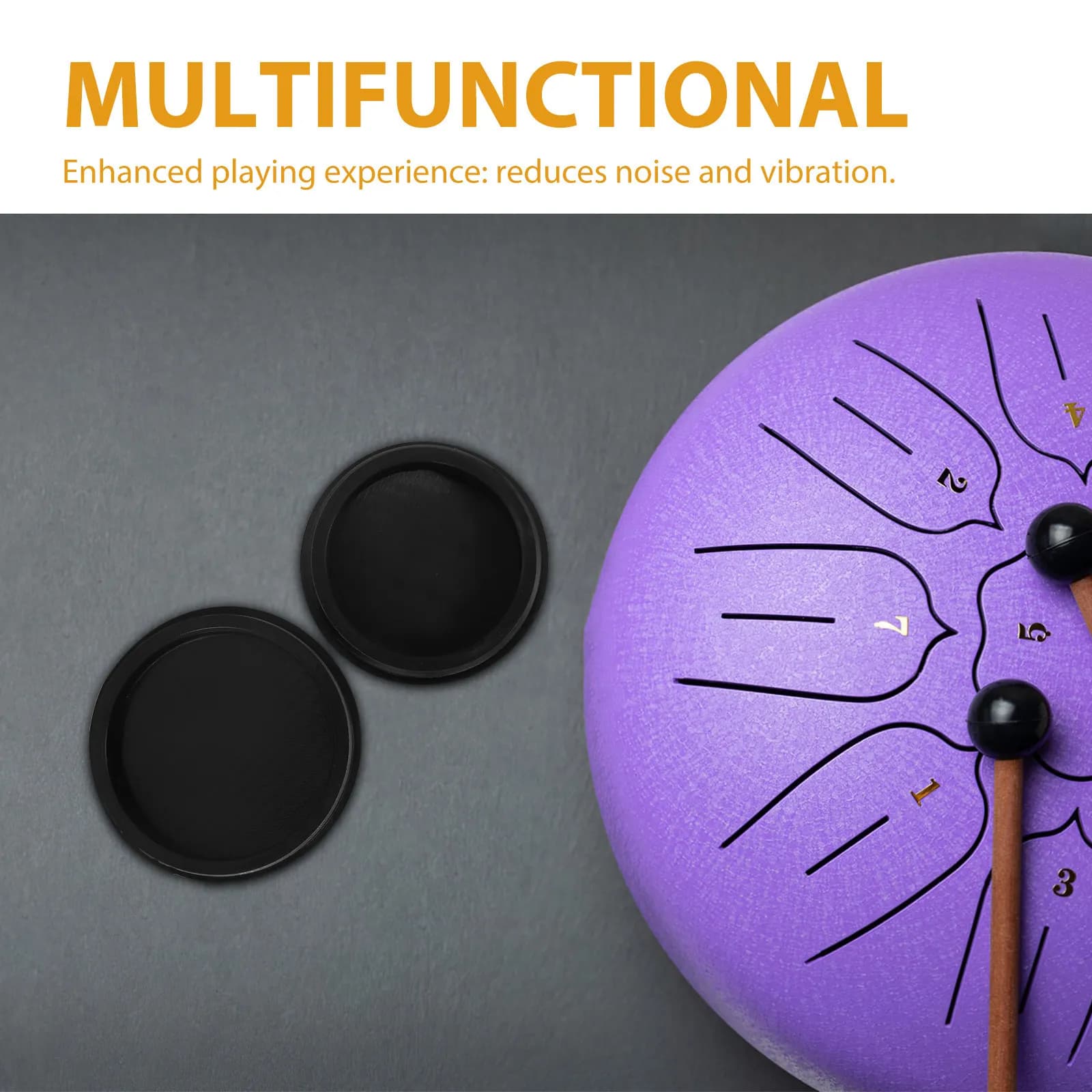 2 Pezzi Pad Silenziosi per Handpan e Tone Disc, Smorzatori Acustici Leggeri per il Controllo del Rumore in Spazi Comuni e per la Pratica
