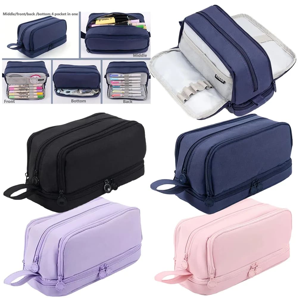 Pencil Bag Large Capacity Stationery Case Multi-functional For School Office Students University Supplies Organizer Bag