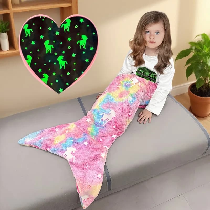 Unisex Pelo for Children's Theme Siren Bright at the Leather, Flannel Cover for Birthday and Christmas Gifts
