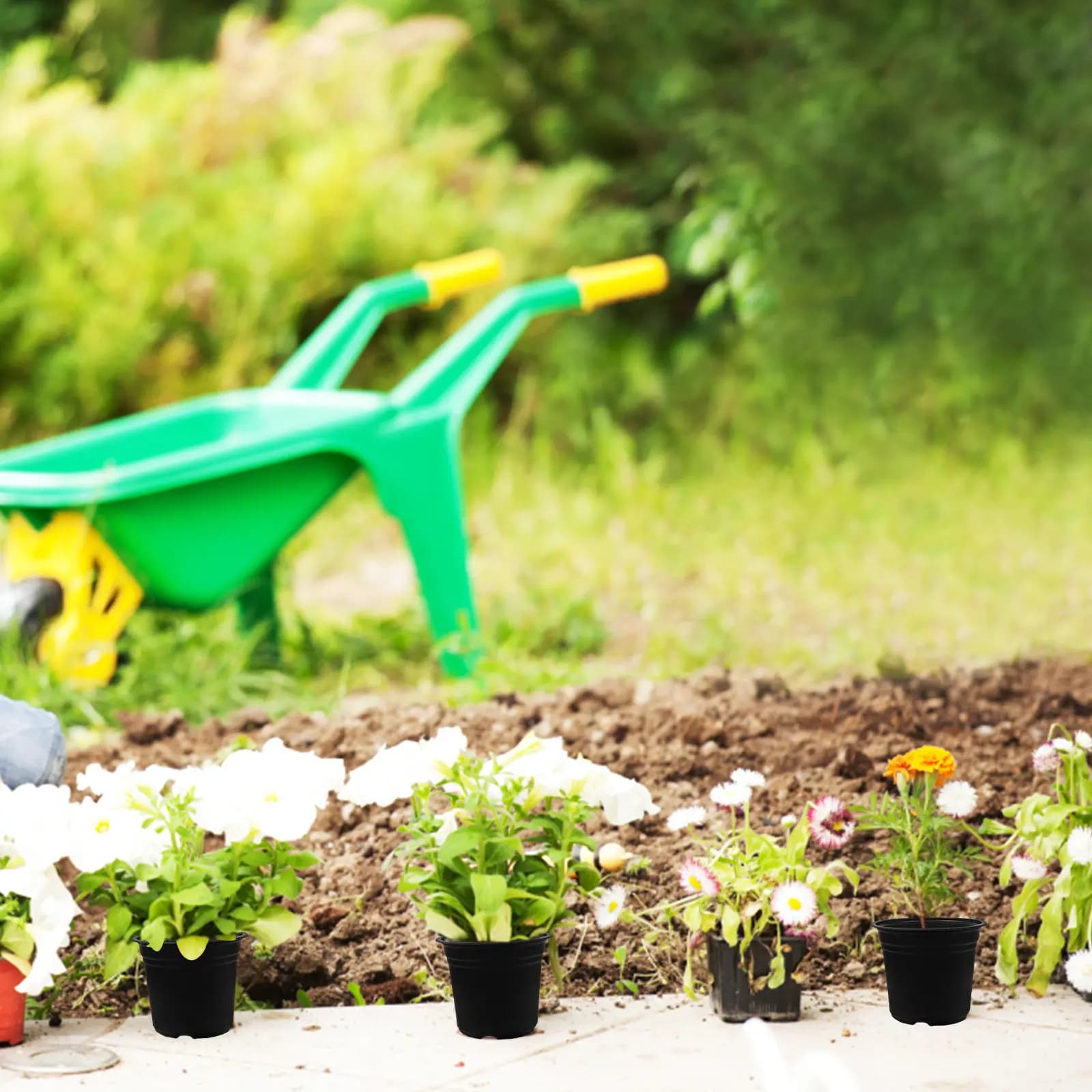 50 vasi in plastica per piantine, di piccole dimensioni, impilabili, facili da pulire, con superficie liscia e drenaggio, per piante da giardino e fiori