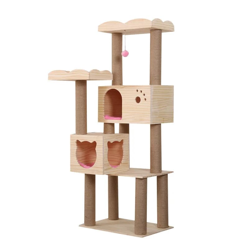 Cat litter Cat climbing frame Solid wood cat climbing frame, cat supplies Cat claw board Cat tree Cat litter