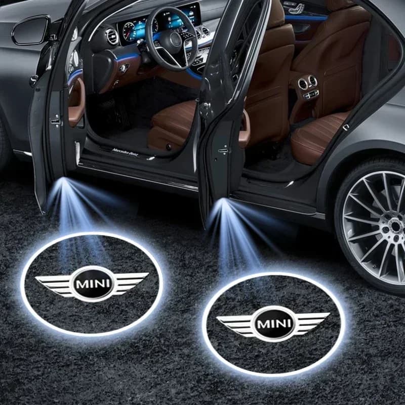 1/2 Pezzi Luce LED con Logo per Portiera Auto, Proiettore HD per BMW MINI F55 F56 R60 R59 R58 WORKS One Cooper JCW R57 R56 R55 Accessori