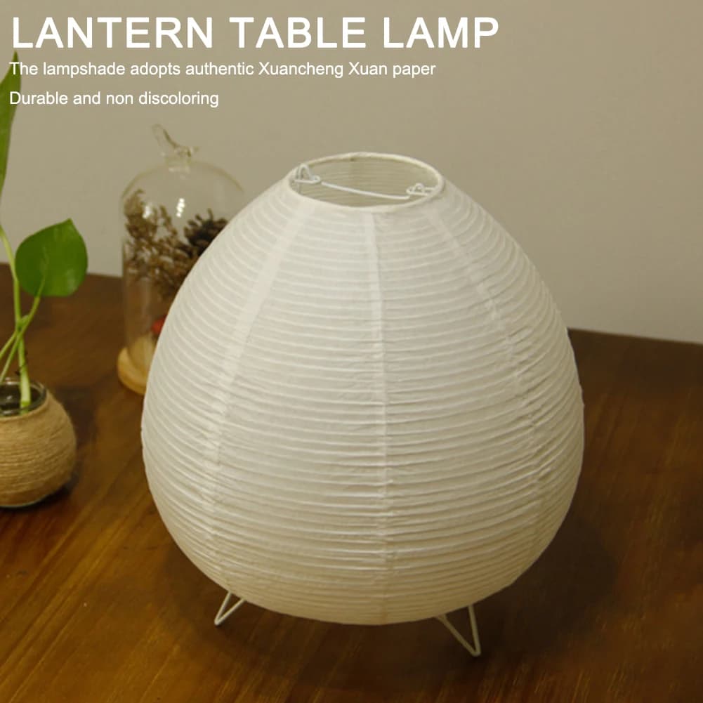 Lampada da tavolo da studio sul comodino Lampada da terra creativa con treppiede in carta di riso Lampada da lanterna decorativa da tavolo fatta a mano per soggiorno camera da letto
