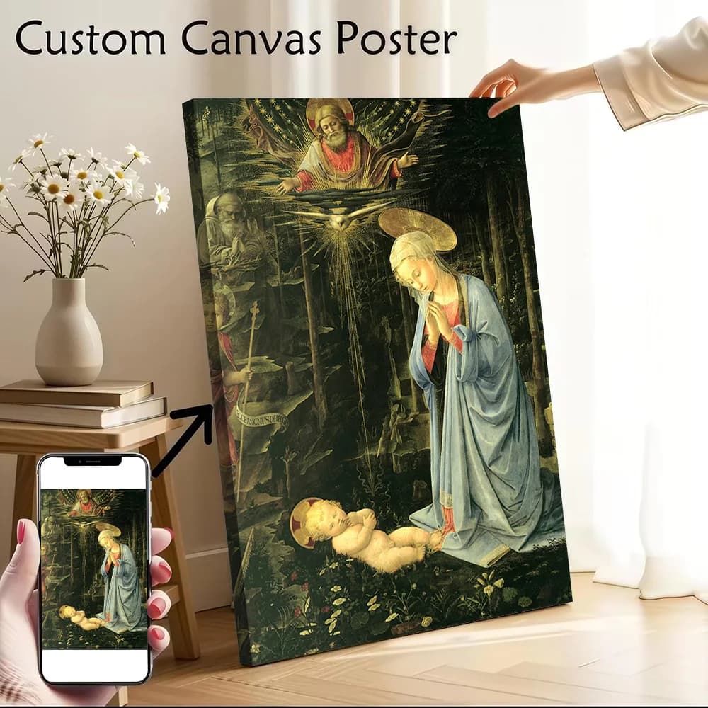 Annunciation Painting Canvas Poster Wall Art Customizable High Quality Printed Picture for Home Decor Living Room Decoration