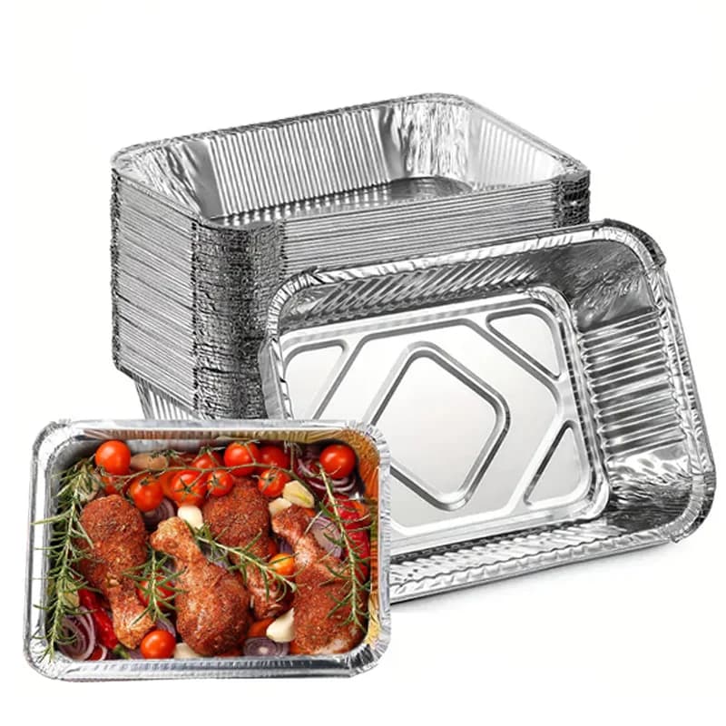 20/40PCS Disposable foil plates Aluminum paper trays Air cooler Aluminum trays Non-stick barbecue bowls Air cooler Supplies