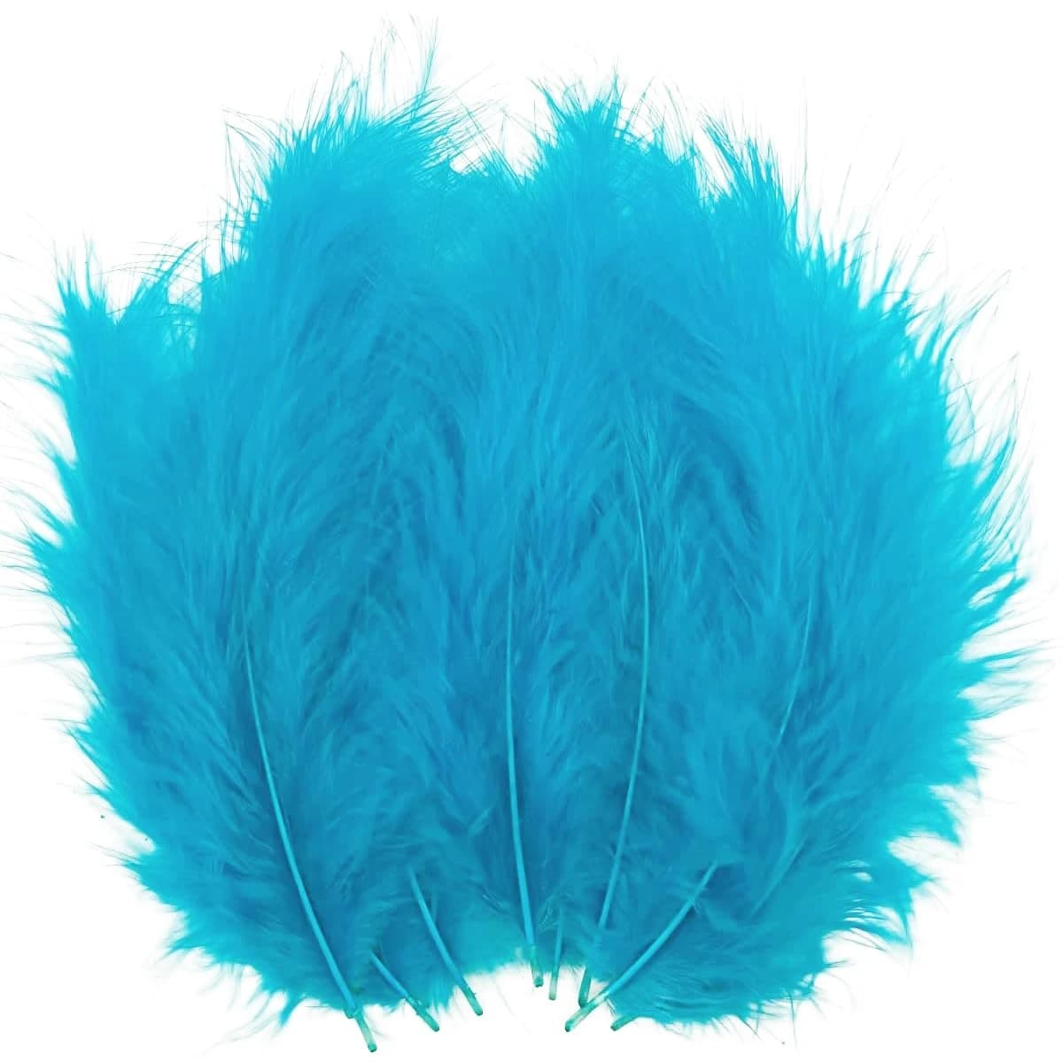 Lake Blue Turkey Marabou Feathers 13–17cm Fluffy Craft Feathers for DIY Dream Catcher Fringe Trim Fly Tying Material
