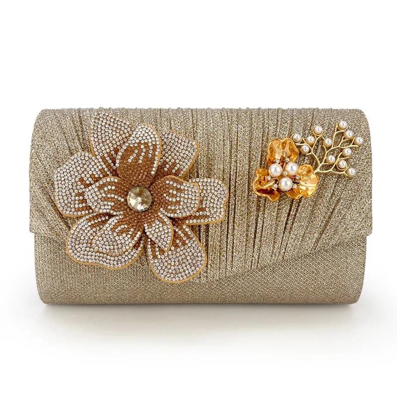 Women's Dinner Flower diamond celebrity high-end chain Clutch Small hand Women's bag