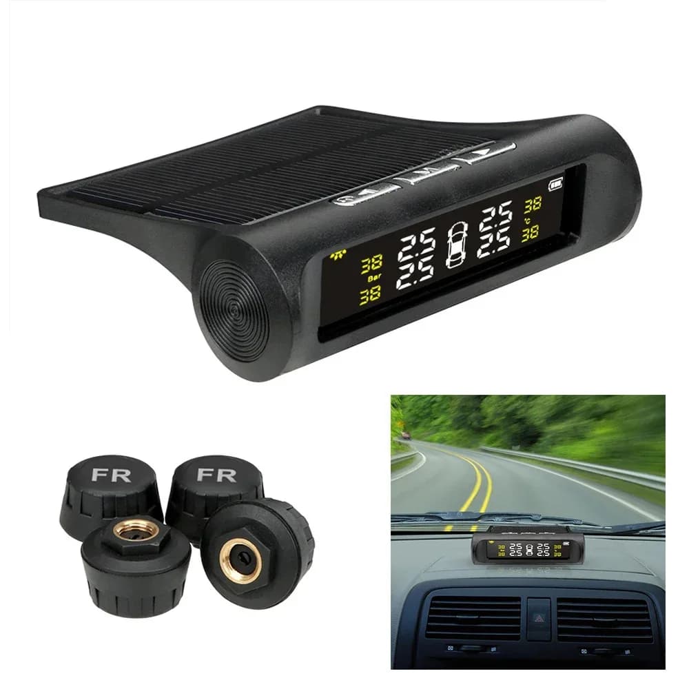 TPMS Pneumatic Pressure Solar Sensor Car tyre pressure monitoring system with 4 wheel TMPS internal external sensors