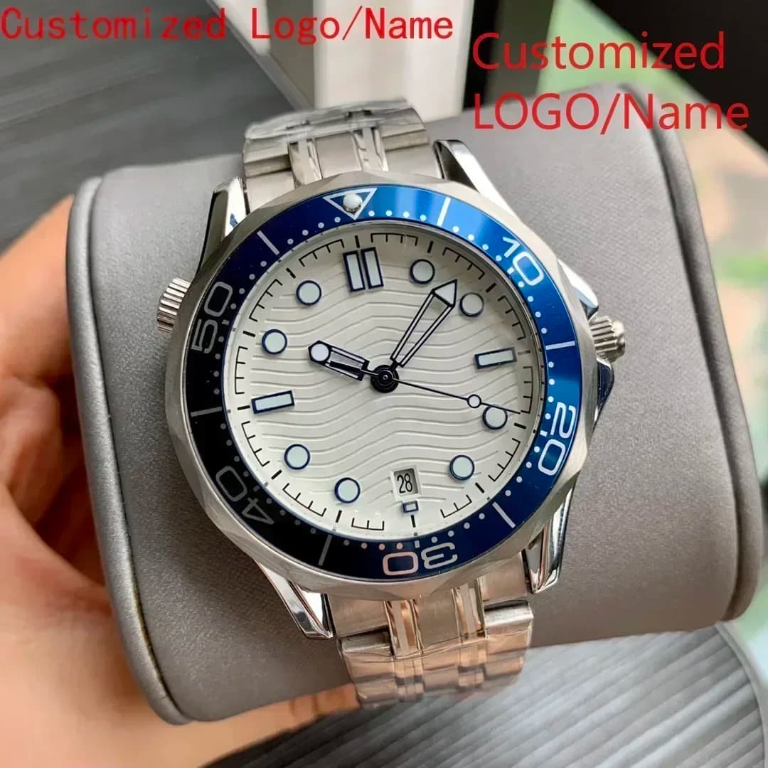 Negozio DONGDI Orologio Personalizzato da Uomo, Orologi Meccanici Automatici, Bracciale Casual con Calendario, Ceramica Nera e Blu