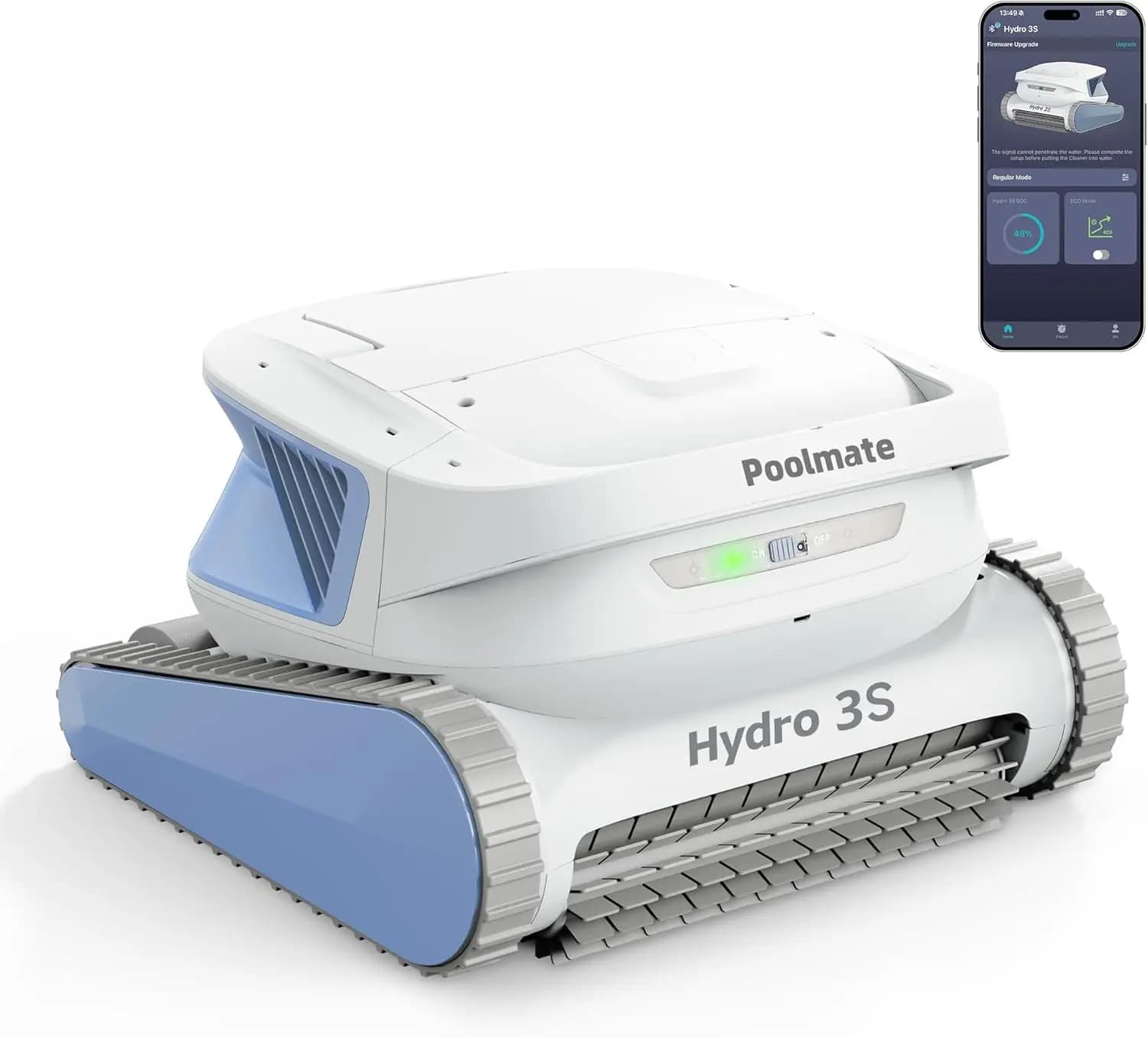 Aspirapolvere robotico per piscine, pulitore per piscine senza fili, navigazione intelligente, doppia ingresso, pulizia di pareti/line d'acqua