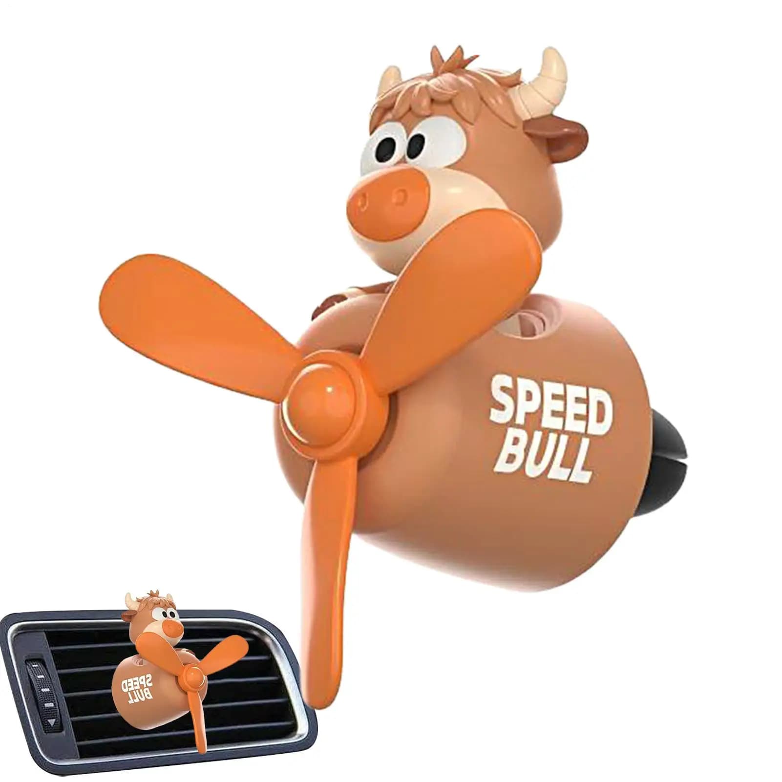 Fast bull-shaped car perfumer, auto aroma diffuser, cow-shaped swivel ornament, for the removal of odors.
