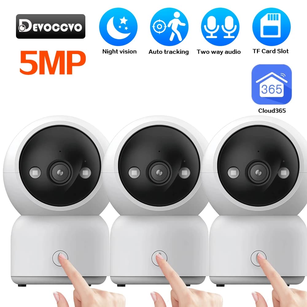 Telecamera di Sicurezza PTZ WiFi Smart Home 5MP 2K con Tracciamento Automatico, Monitor per Bambini, Audio Bidirezionale, Chiamata con Un Tocco, Telecamera di Videosorveglianza CCTV