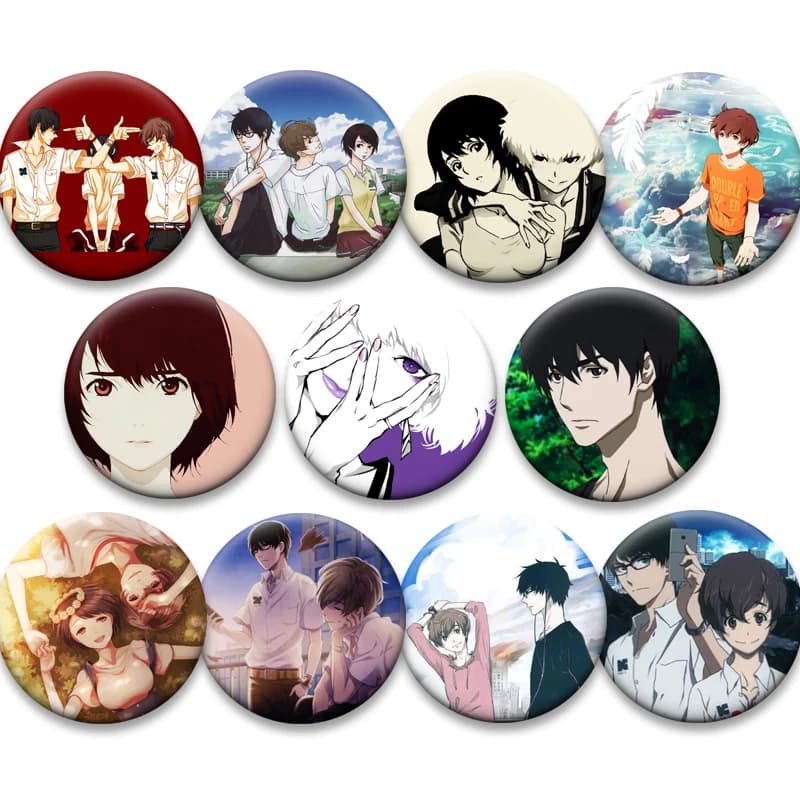 Spilla da bavero rotonda a tema fumetto e anime, con personaggi NINE, TWELVE, dal tema Terror in Resonance, per zaini, vestiti, accessori, gioielli, regalo